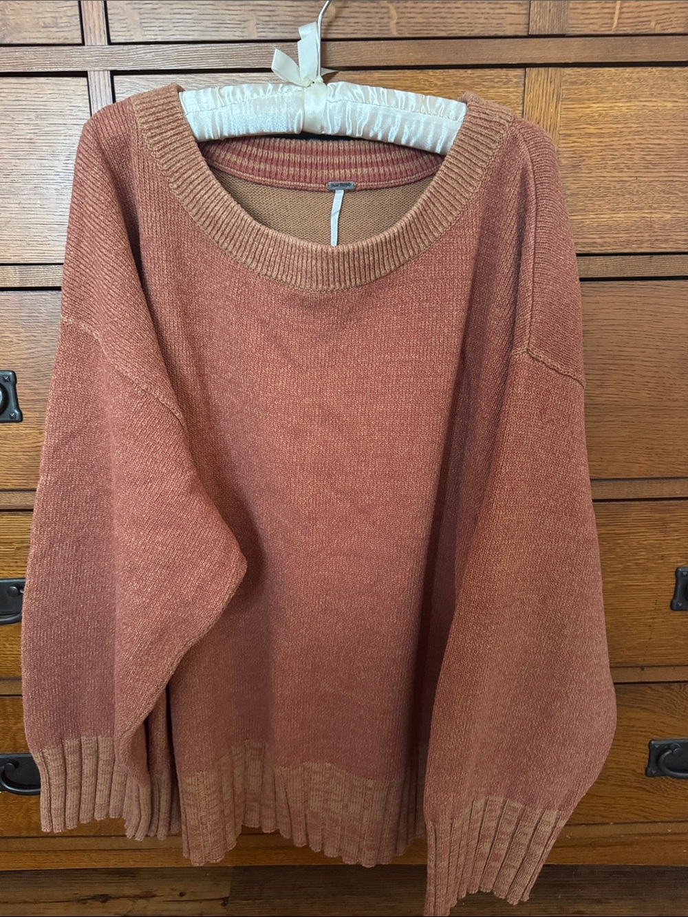 Free People Rusty Rose Scoop-Neck Relaxed Knit Sweater